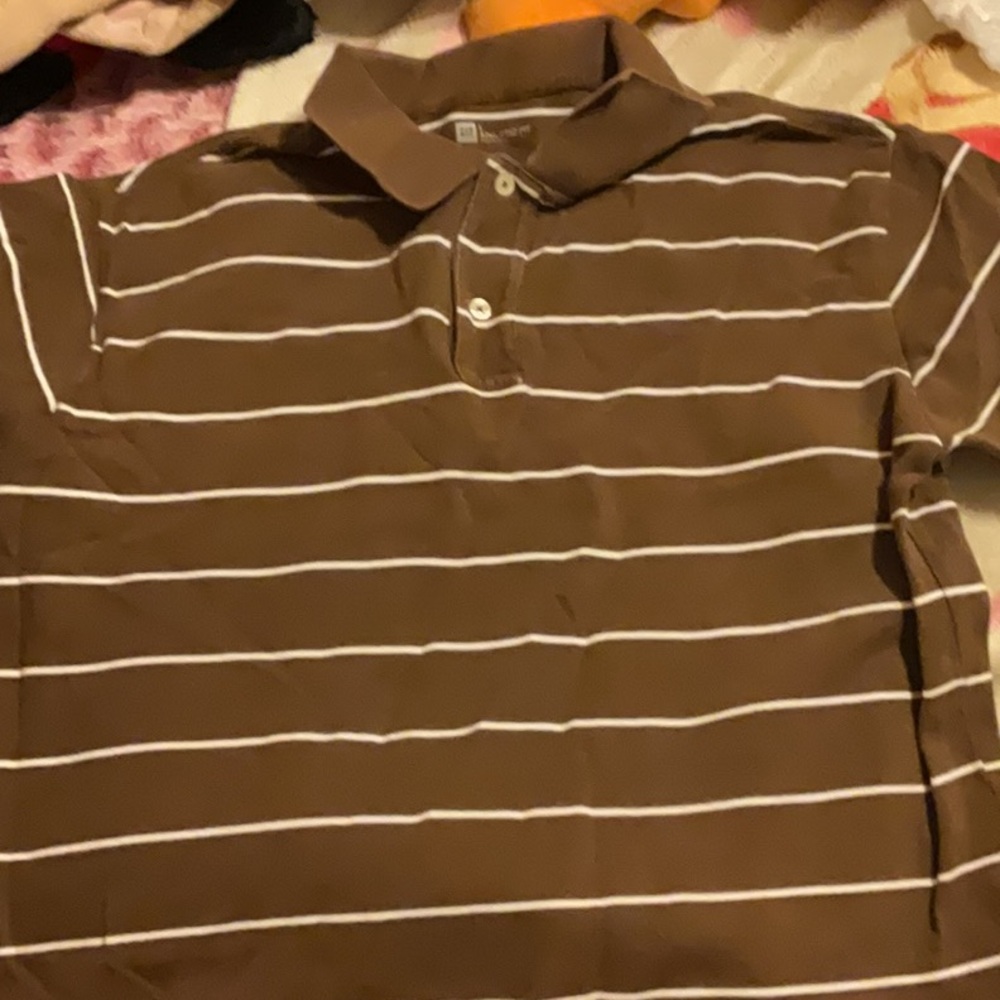 GAP Brown Polo with White Stripes
